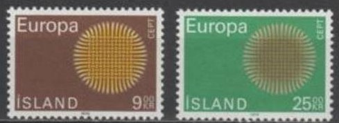 (S1140) ICELAND, 1970 (Europa). Mi ## 442-443. MNH**