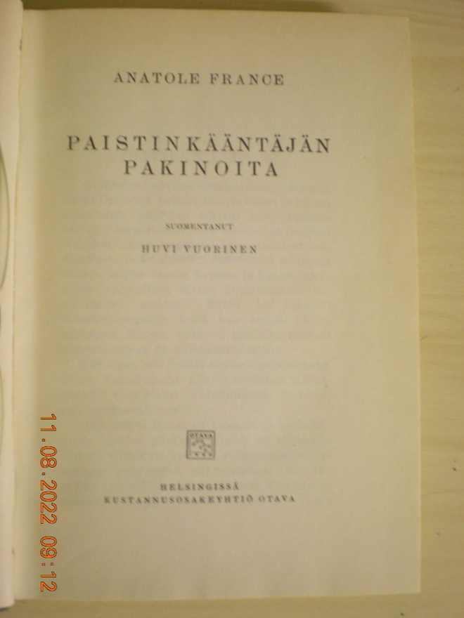 Anatole France: Paistinkääntäjän pakinoita