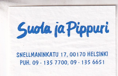 Helsinki, Suola ja pippuri ,    s66