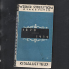 WERNER SÖDERSTRÖM Kirjaluettelo 1878-1934 - pikkukuva 1