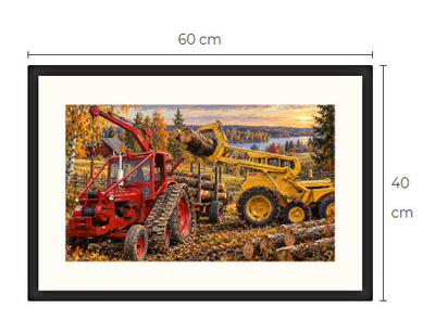 Uusi BM Volvo metsäkone traktori art print 40 cm x 60 cm