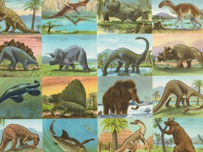 * MLP 1242, upeat dinosaurukset tupla-arkki, 32,5x24cm*