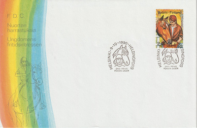 1990 Nuorten harrastuksia 2,00 mk merkin FDC-kirje