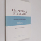 Res publica litteraria : scripta ad historiam antiquiorem... - pikkukuva 1