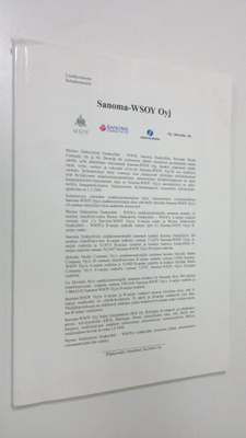 Sanoma-WSOY Oyj : Listalleottoesite ; Sulautumisesite