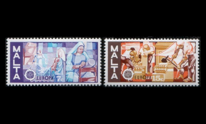 Malta 532-3 ** Europa taidekäsityöt (1976)