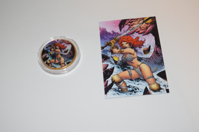 Red sonja 50 anniversary gold coin