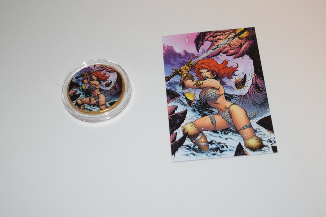 Red sonja 50 anniversary gold coin