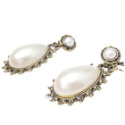 0370 .. Retro White Pearl Fashion Bronze .. Korvakorut - pikkukuva 4