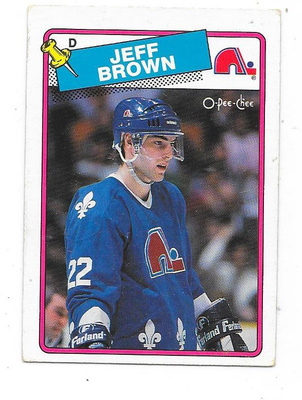 1988-89 OPC #201 Jeff Brown , Quebec Nordiques RC