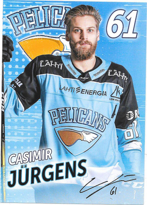 Pelicans Teamissued #61 Casimir Jurgens , Ässät