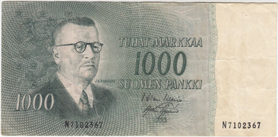 1000 Markkaa 1955 N-sarjaa, kl.4