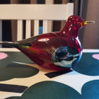 Iittala Oiva Toikka Fallingwater red lasilintu - pikkukuva 1