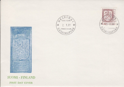 FDC 1981 1 mk leijona