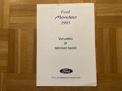 Esite Ford Mondeo mk1 1993 varusteet ja tekniset tiedot