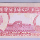 Irak 5 Dinars v.1992 UNC P-80 (Emergency Issue) Saddam - pikkukuva 2