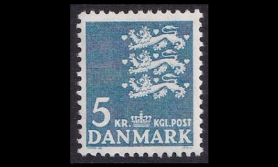 Tanska 291x ** Vaakuna 5,00 kr x-paperi (1946)