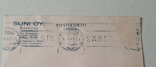 Viestileima, Säästä, Lappeenranta 15/9.1943