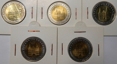 Saksa. Schleswig -Holstein. 2€ 2006 A,D,F,G,J. UNC.