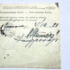 1928 Pudasjärvi postiosoitus Kuusamoon vartiostoon - pikkukuva 2