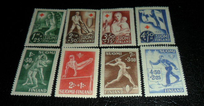 LAPE 291 -294 ** PUNAINEN RISTI JA 286-290 ** URHELUMERKIT