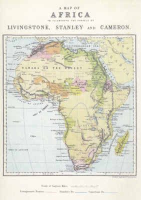 Tutkimusmatkailijat Afrikassa (postikortti)