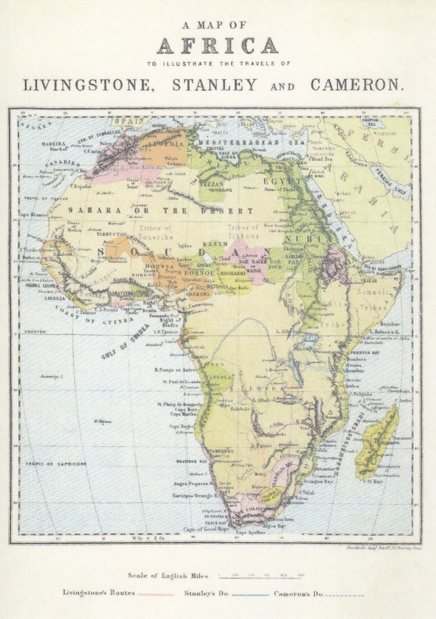 Tutkimusmatkailijat Afrikassa (postikortti)