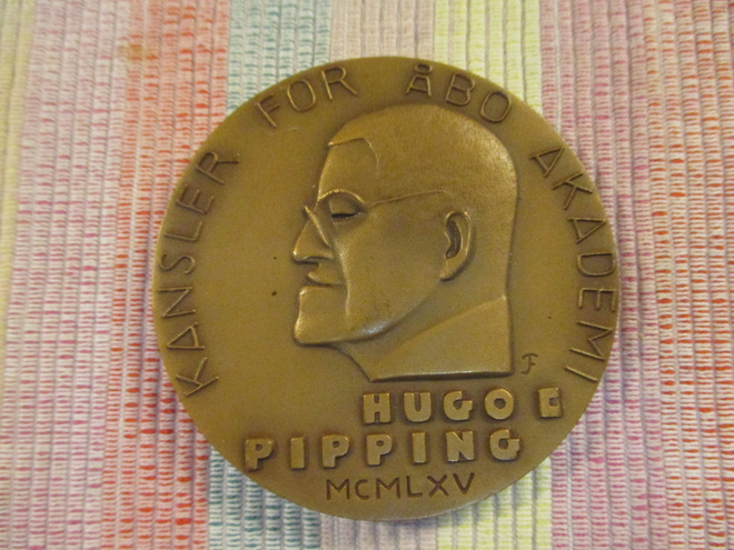 Hugo Edvard Pipping mitali 1965 / Johan Finne.