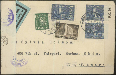 M30 1942 lentokirje USAhan