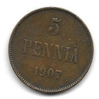 Suomen suuriruhtinaskunta, 5 penniä 1907 - pikkukuva 1