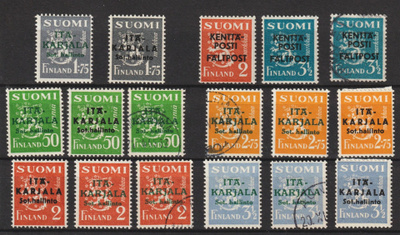 1941 Itä-Karjala- ja Kenttäposti- merkkejä erä II