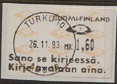 Automaattimerkki 1993 sano se kirjeessä loisto