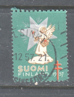 1957 TUB joulumerkki leimattuna.