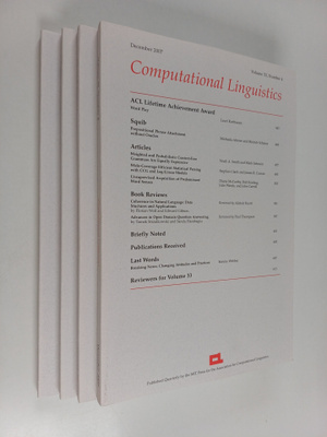 Computational linguistics, volume 33 : 2007 vuosikerta (1-4)