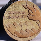 Karjala mitali. Leimalla. Siisti nauha. Pronssia. Halkaisija - pikkukuva 3