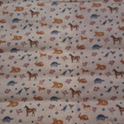 Beigellä pohjalla eläimet tilkkutyökangas 150x112cm - pikkukuva 1
