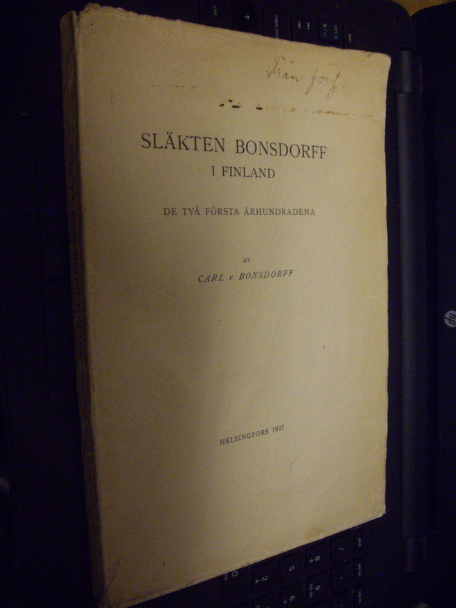 SLÄKTEN BONSDORFF I FINLAND ( 1 p. 1937 ) EIPK !