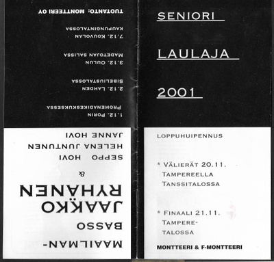 Seniorilaulaja 2001 / Jaakko Ryhänen esite