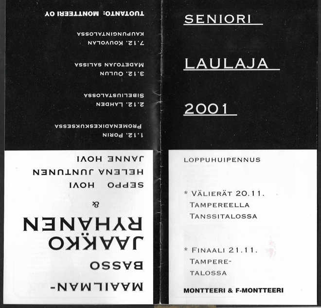 Seniorilaulaja 2001 / Jaakko Ryhänen esite