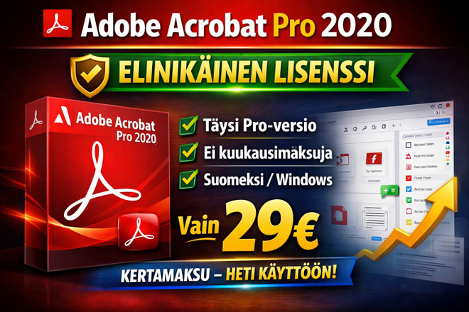 Adobe Acrobat Pro 2020 – ELINIKÄINEN LISENSSI – PDF Editor