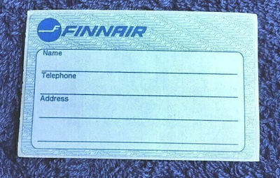 Finnair matkalaukun nimilappu