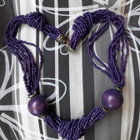 Näyttävä violetti retro kaulakoru - pikkukuva 1