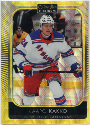 2021-22 OPC Platinum Neon Yellow Surge #92 Kaapo Kakko