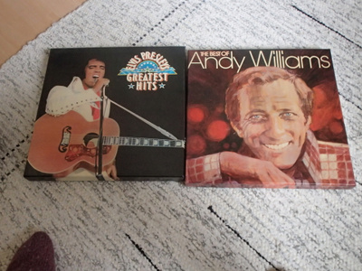 LP levyt ELVIS PRESLEY ja ANDY WILLIAMS, kokoelmat