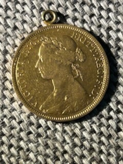 KULLAN VÄRINEN KOLIKKO HALF PENNY 1887