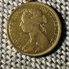 KULLAN VÄRINEN KOLIKKO HALF PENNY 1887 - pikkukuva 1