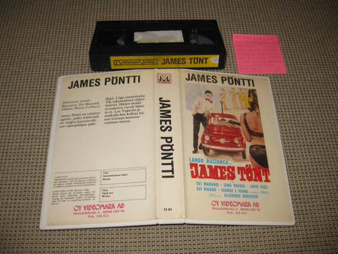 James Pöntti-VHS (FIx, Mariann Video, Agenttiparodia, 1965)