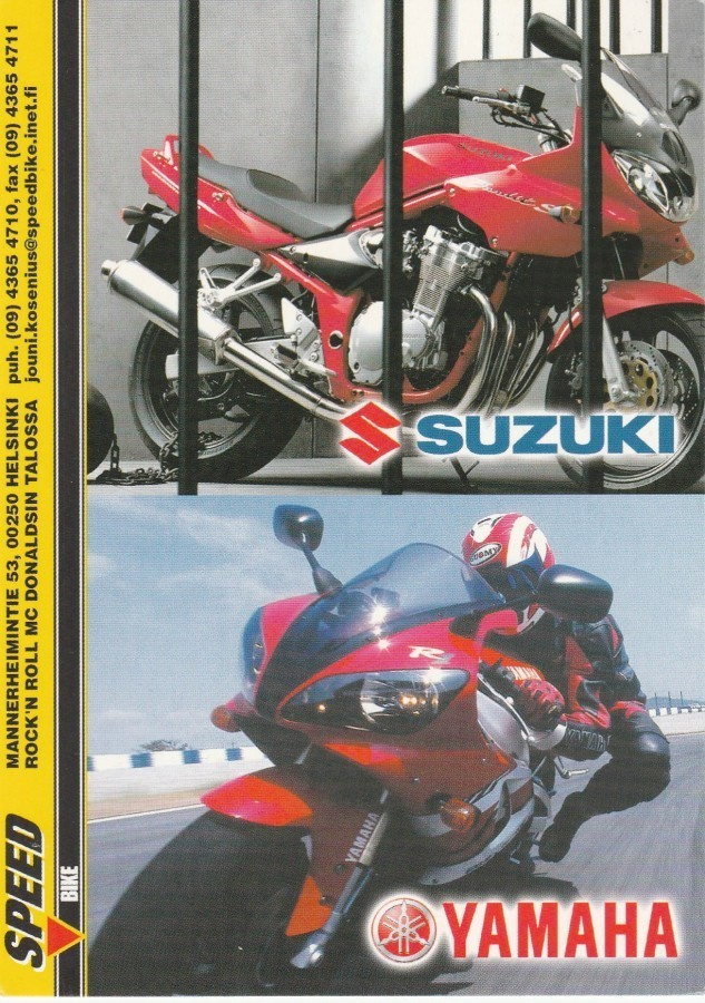 Postikortti  MOOTTORIPYÖRÄT, Suzuki+ Yamaha