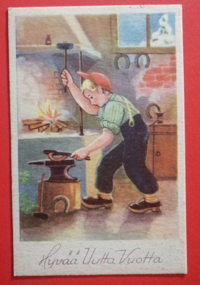 Vanha uudenvuoden kortti kulk. 1946
