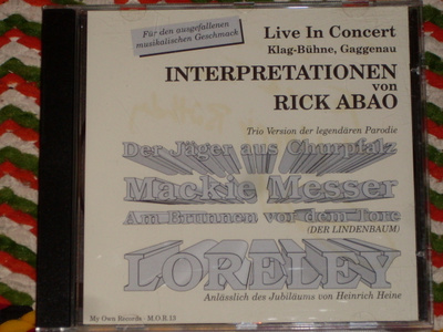 CD - RICK ABAO - Live In Concert - 2015 nimmari NM